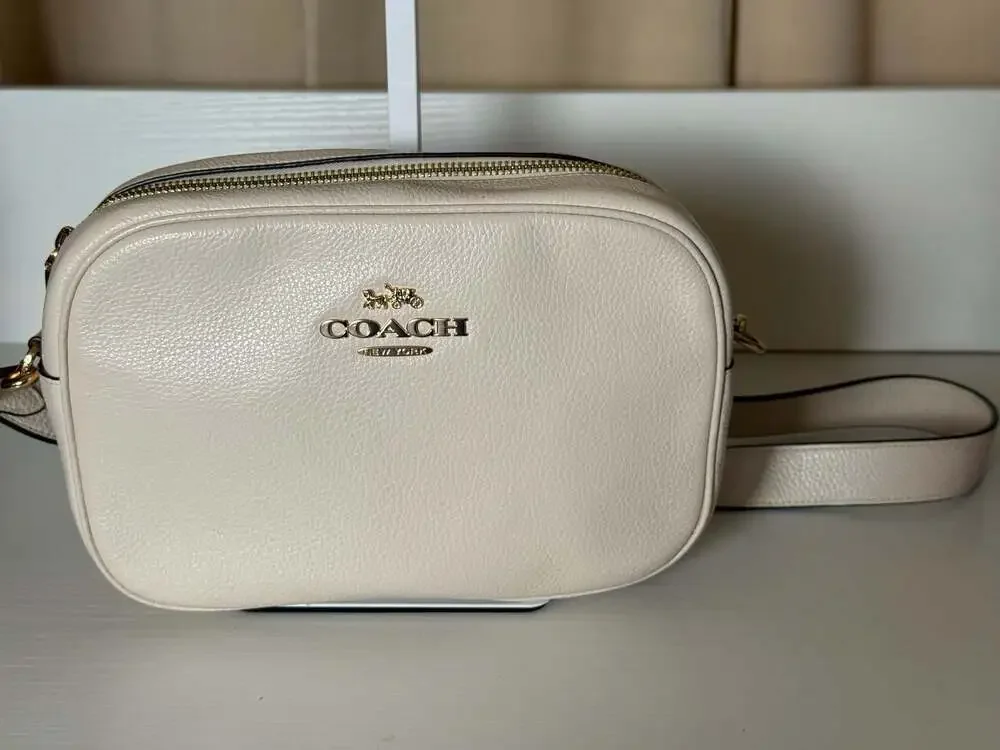 Coach Jamie Camera Crossbody Bag in Chalk Pebbled Leather